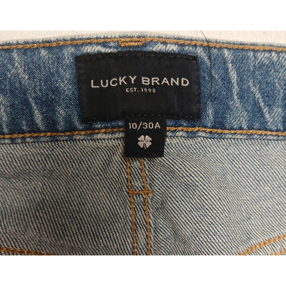 Lucky Brand Womens 10/30A High Rise Distressed Mom Jeans Light Acid Wash Blue - Picture 5 of 12